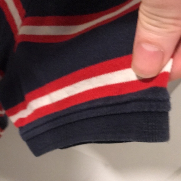 Tommy Hilfiger 3 tone striped polo red, white and blue - Picture 5 of 6